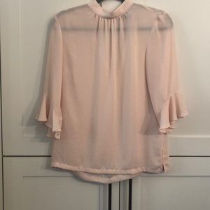 Blush high neck blouse